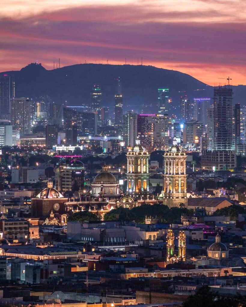 Atardecer en la ciudad de Puebla